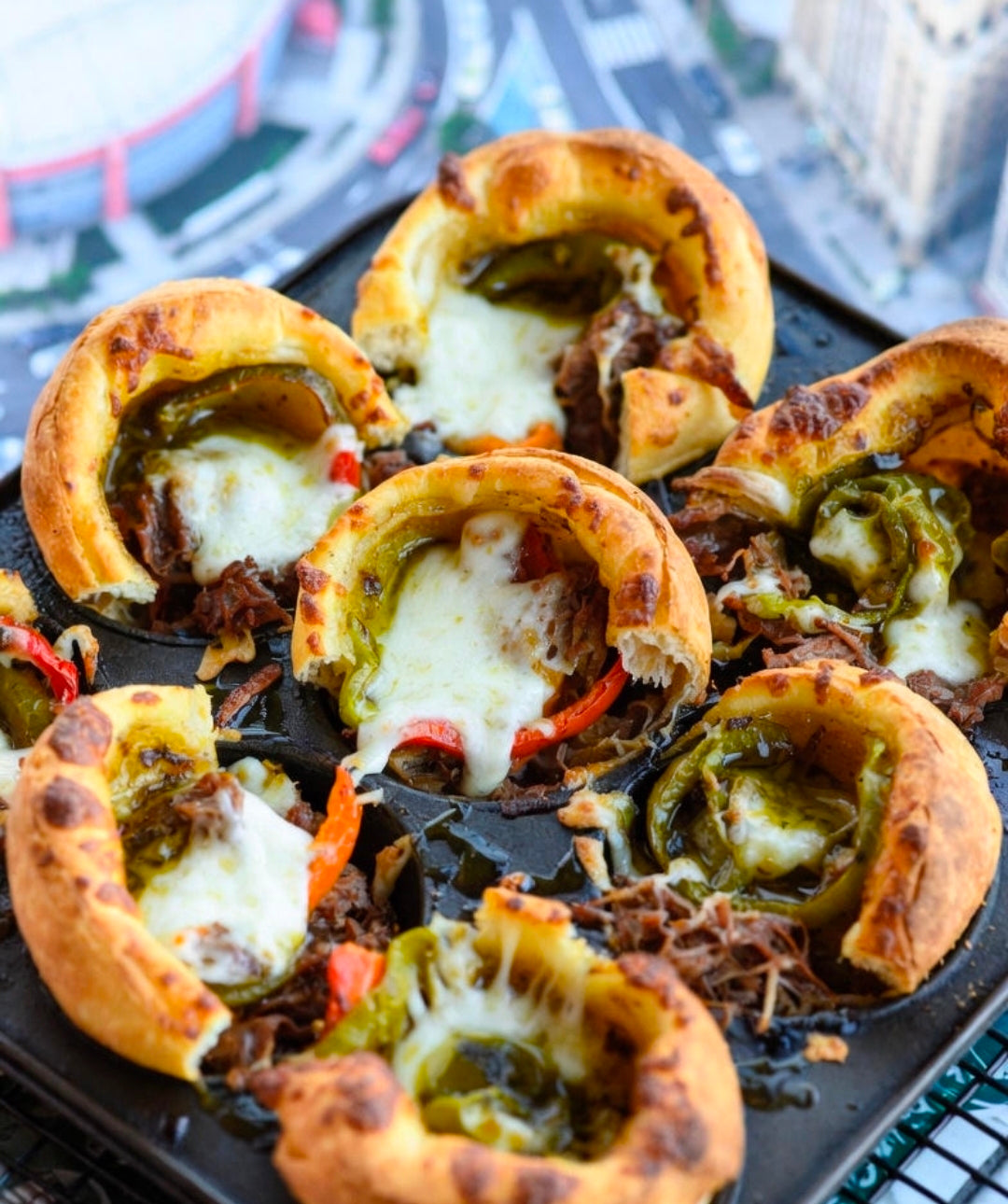 Chicago Deep-Dish “Italian Beef” Pizza Bombs with THC-Giardiniera Oil (45 mg each)