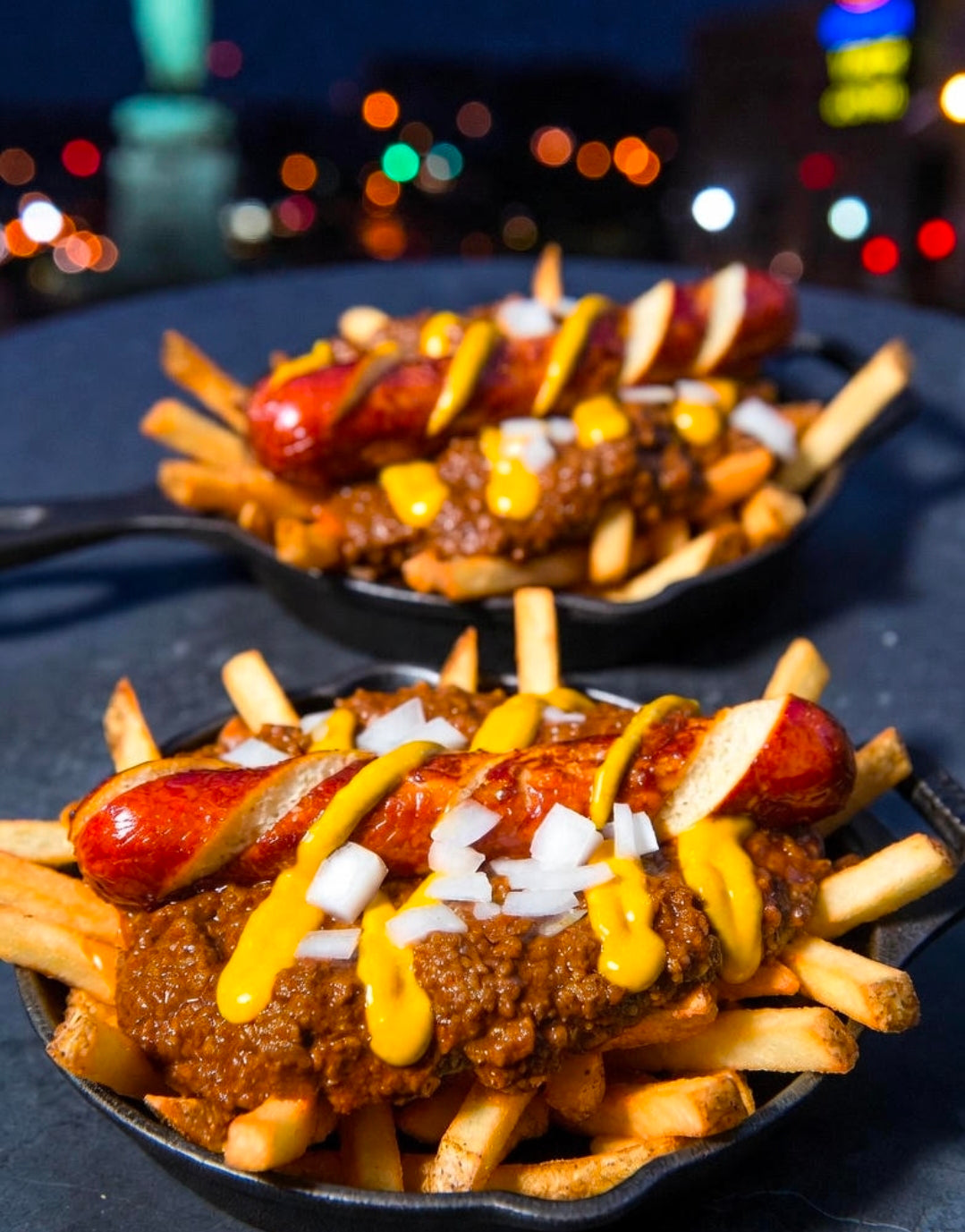 Detroit Coney Dog Chili Cheese Fries with THC-Infused Koegel Viennas (60 mg each)