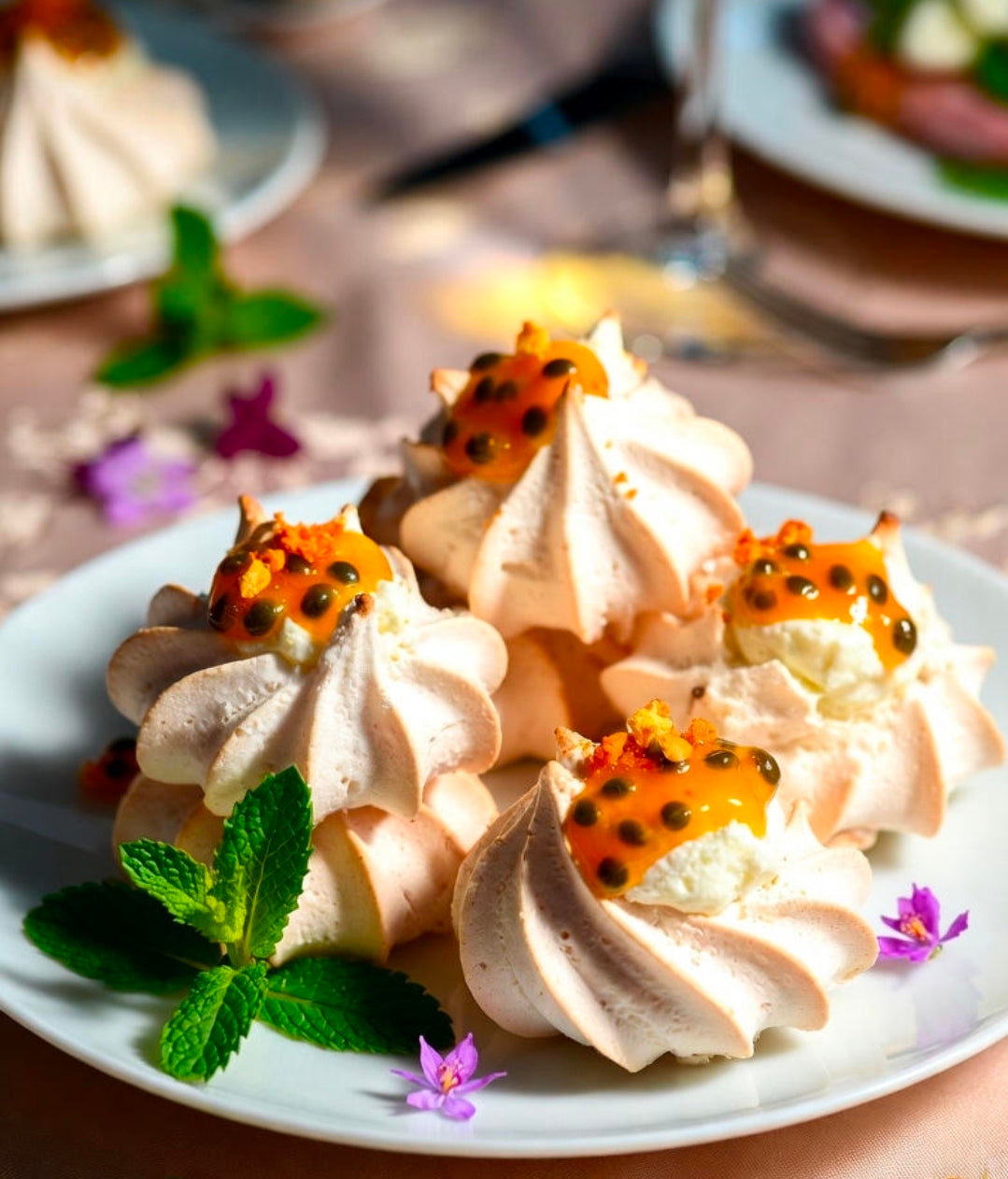 Passion Fruit Pavlova THC Meringues