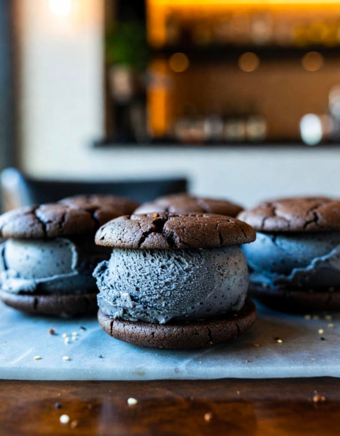 Black Sesame THC Ice Cream Sandwiches
