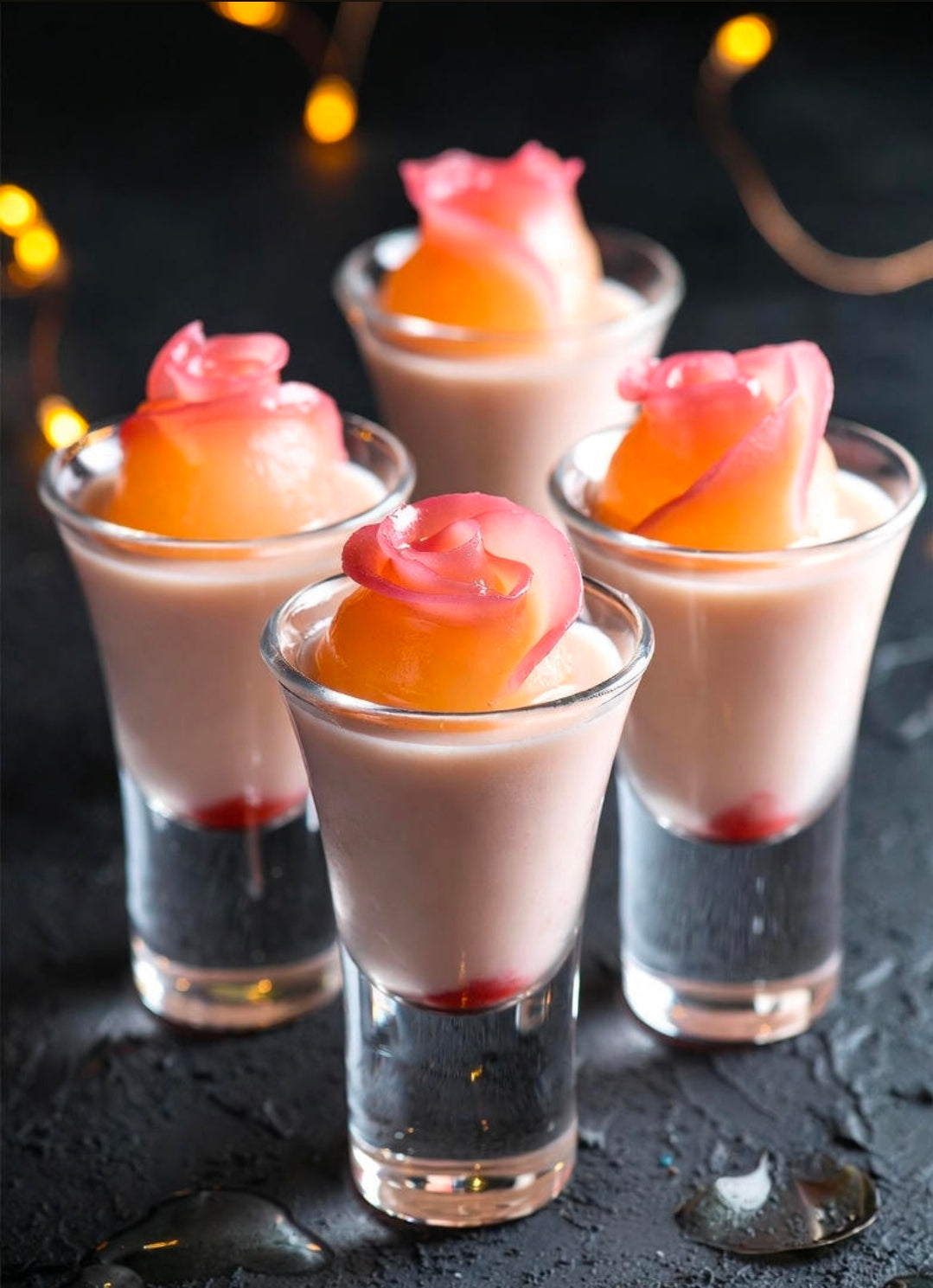 Lychee Rose THC Panna Cotta Shots