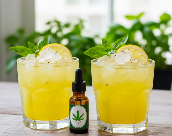 CANNABIS-INFUSED BLAZED LEMON BASIL SMASH MOCKTAIL