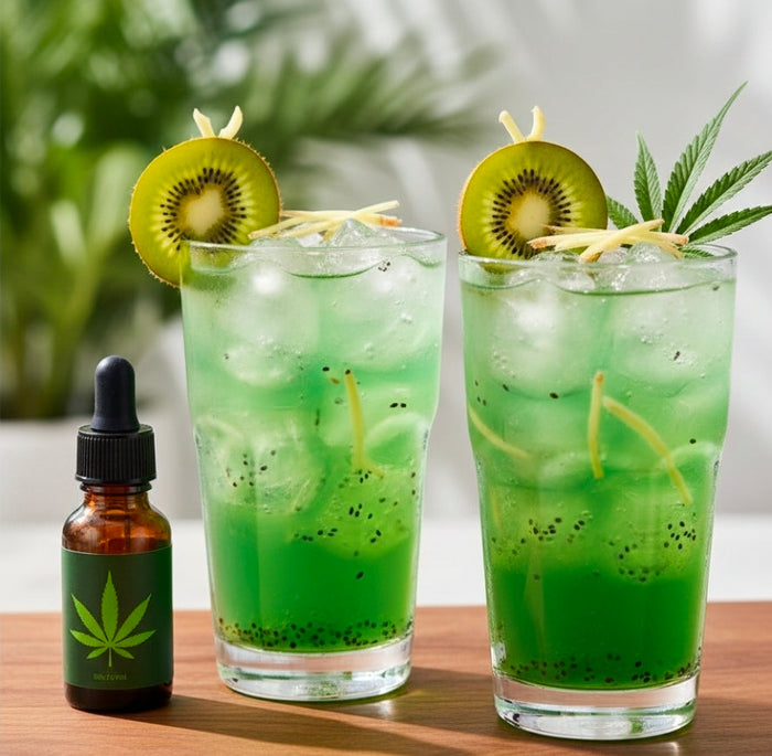 CANNABIS-INFUSED KIWI GINGER SPRITZ MOCKTAIL