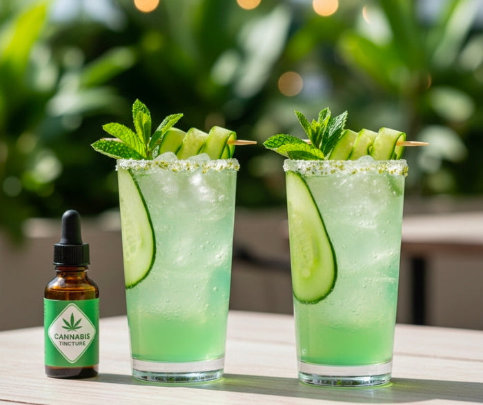 CANNABIS-INFUSED SPARKLING CUCUMBER FIZZ MOCKTAIL