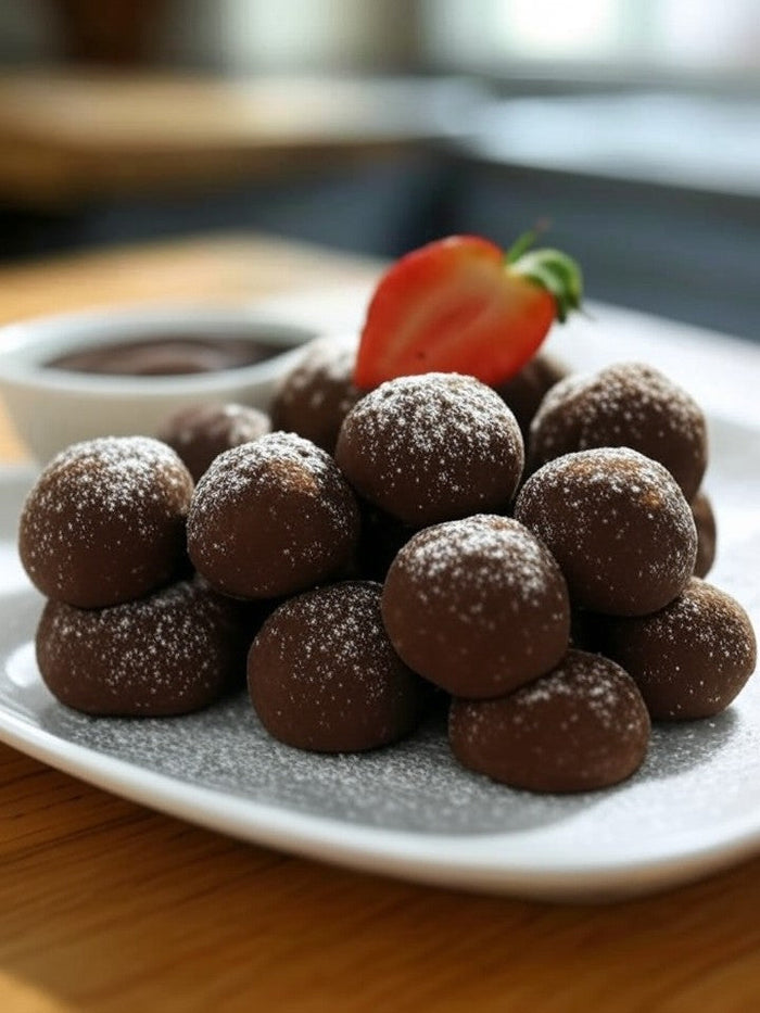 Cannabis-Infused Dark Chocolate Strawberry Truffles.