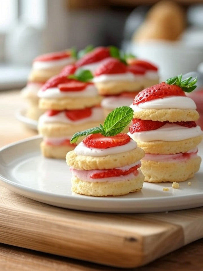 Strawberry Canna-Shortcake Mini Stacks