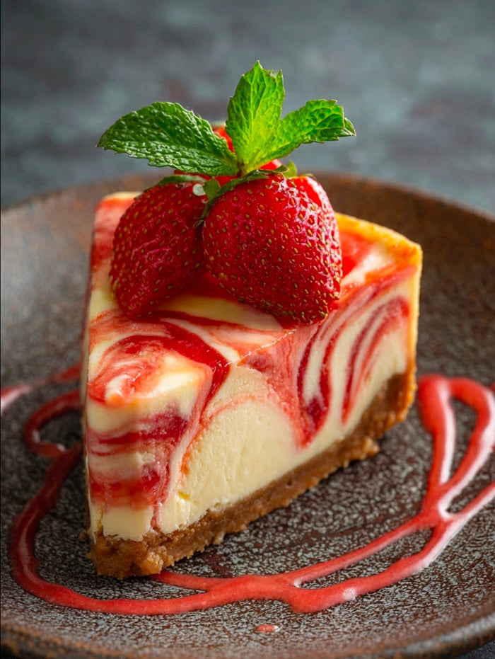 Strawberry Swirl Canna-Cheesecake for Two