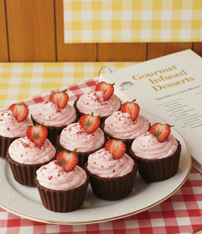 CHOCOLATE COVERED STRAWBERRY CANNA-MOUSSE CUPS