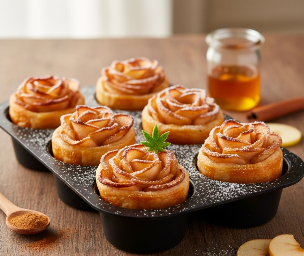 HONEY-CINNAMON CANNA-BAKED APPLE ROSES