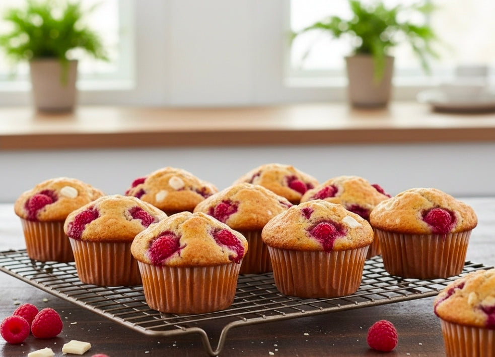 White Chocolate Raspberry Canna-Muffins