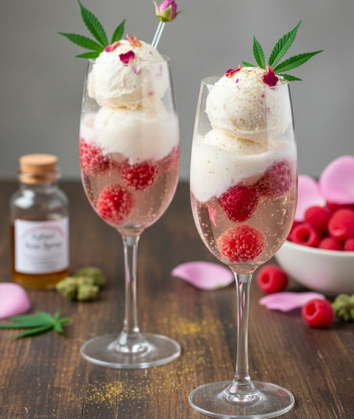 Rose and Raspberry Canna-Champagne Floats