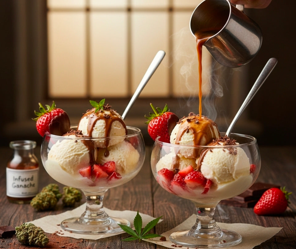 Chocolate-Covered Strawberry Canna-Espresso Affogato