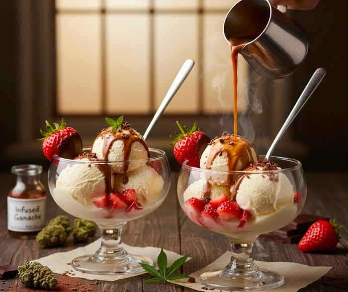 Chocolate-Covered Strawberry Canna-Espresso Affogato