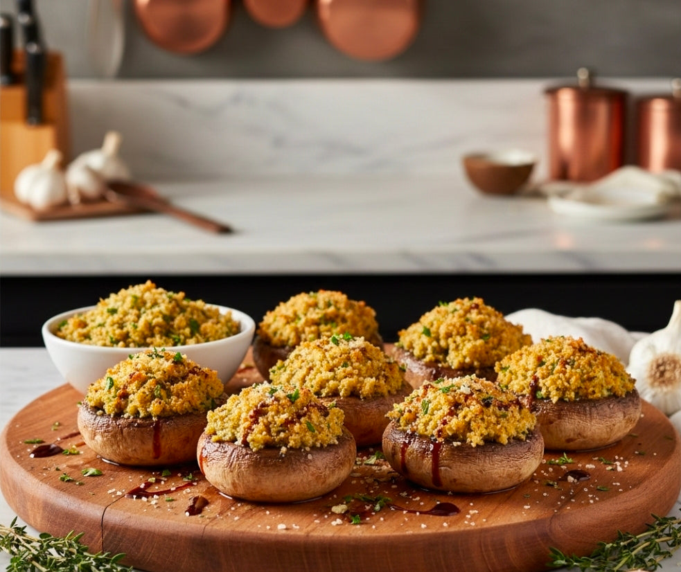 Canna-Stuffed Mushrooms with Garlic and Herbs