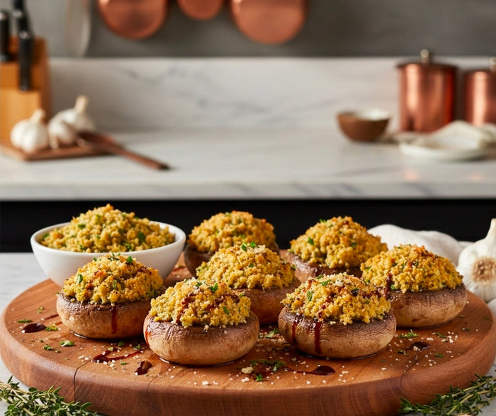 Canna-Stuffed Mushrooms with Garlic and Herbs