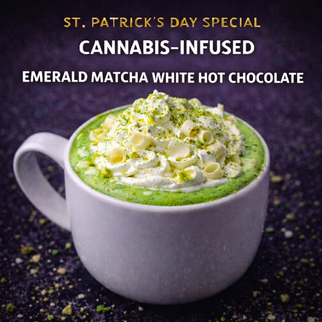 Cannabis-Infused “Emerald Matcha White Hot Chocolate”