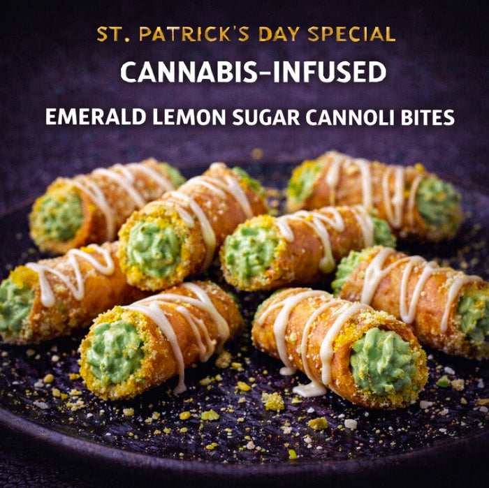Cannabis-Infused Emerald Lemon Sugar Cannoli Bites