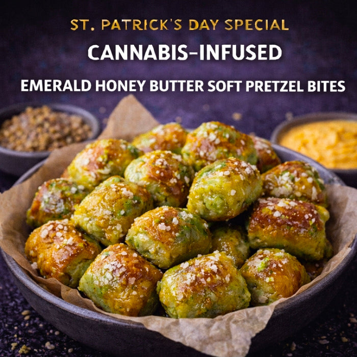 Cannabis-Infused Emerald Honey Butter Soft Pretzel Bites