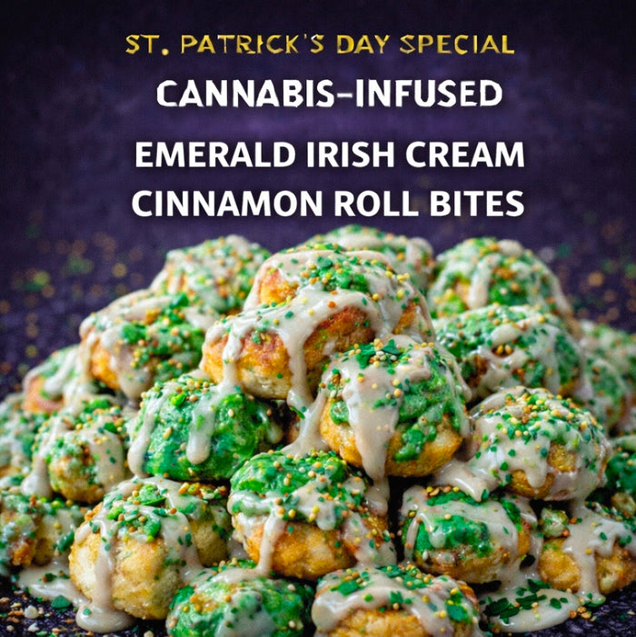 Cannabis-Infused Emerald Irish Cream Cinnamon Roll Bites