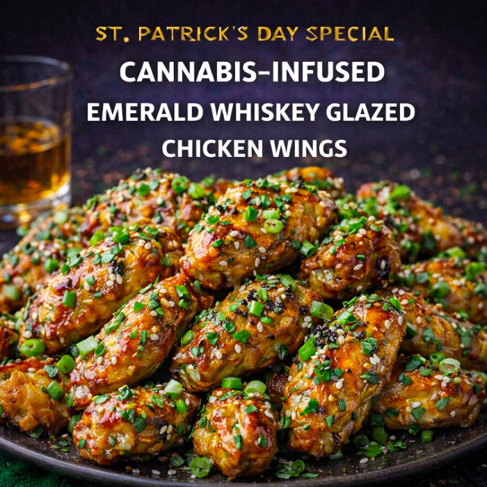 Cannabis-Infused Emerald Whiskey Glazed Chicken Wings
