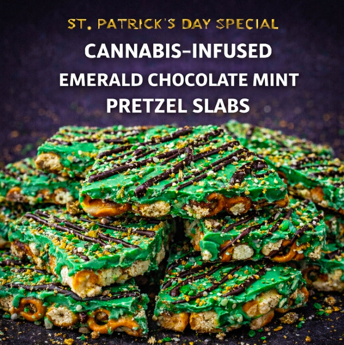 Cannabis-Infused Emerald Chocolate Mint Pretzel Slabs
