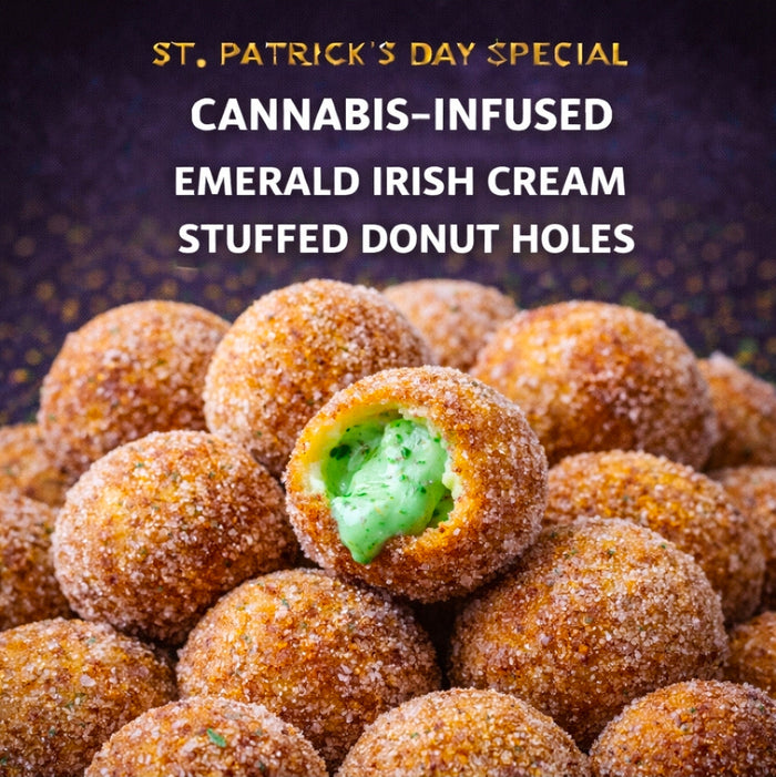 Cannabis-Infused Emerald Irish Cream Stuffed Donut Holes