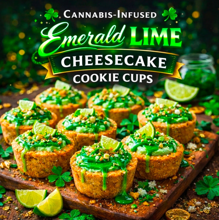 Cannabis-Infused Emerald Lime Cheesecake Cookie Cups