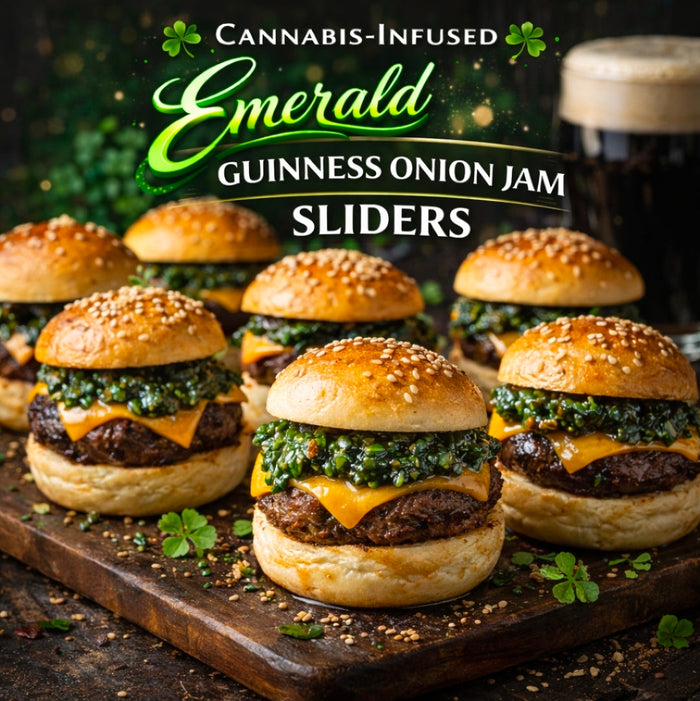 Cannabis-Infused Emerald Guinness Onion Jam Sliders