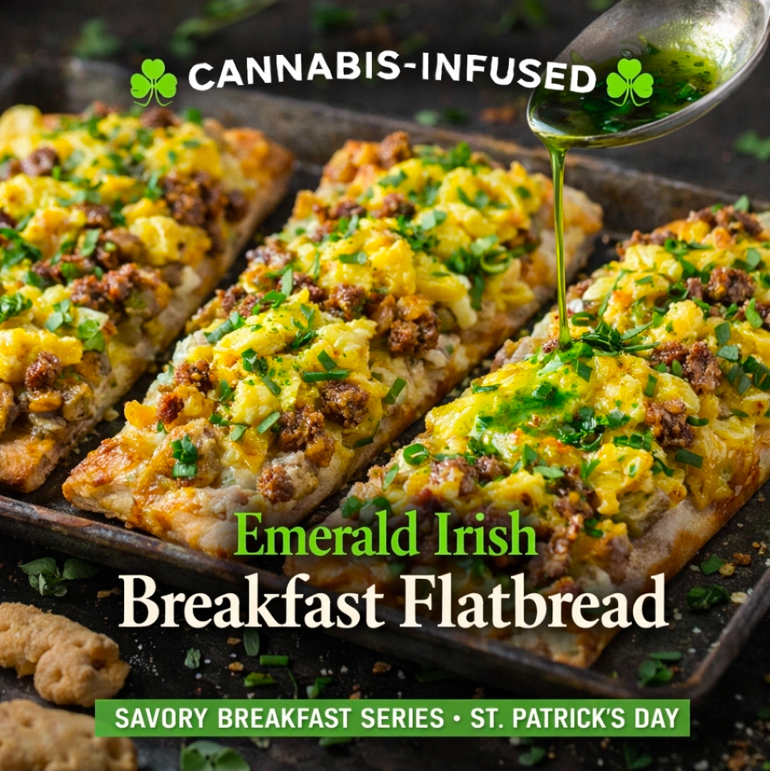 Cannabis-Infused “Emerald Irish Breakfast Flatbread”