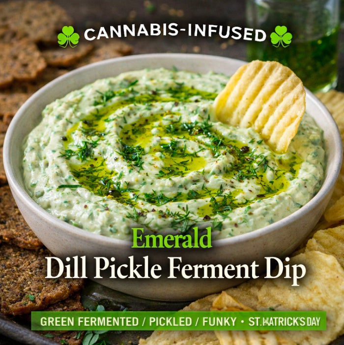Cannabis-Infused “Emerald Dill Pickle Ferment Dip