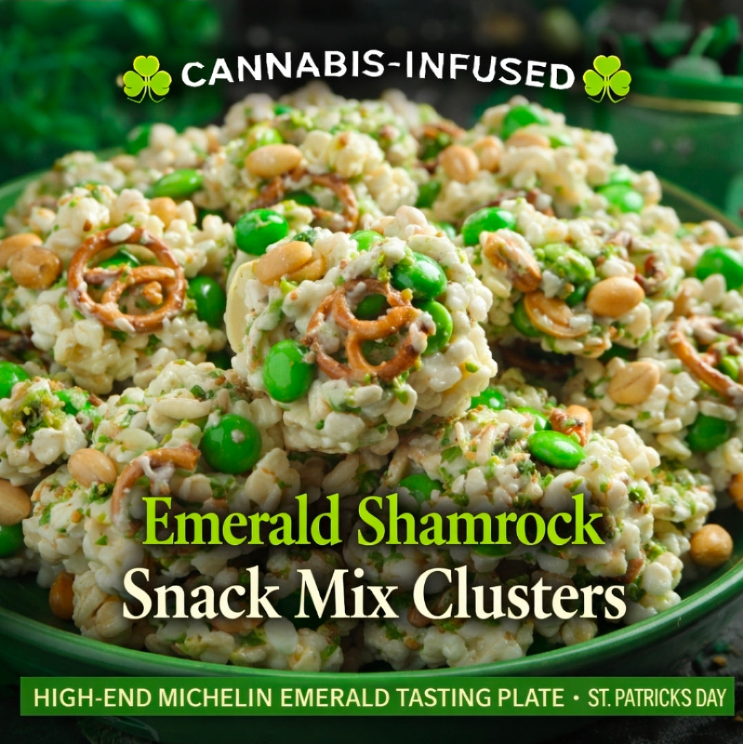 Cannabis-Infused “Emerald Shamrock Snack Mix Clusters”