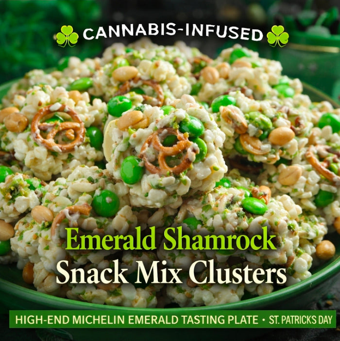 Cannabis-Infused “Emerald Shamrock Snack Mix Clusters”