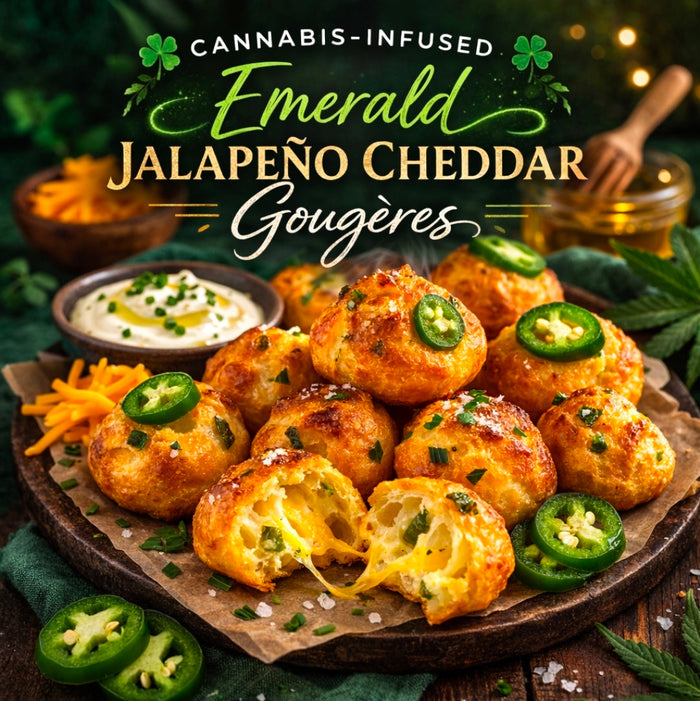 Cannabis-Infused “Emerald Jalapeño Cheddar Gougères”
