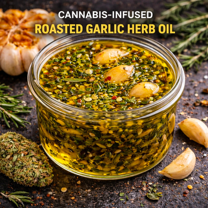 Cannabis-Infused Roasted Garlic Herb Oil