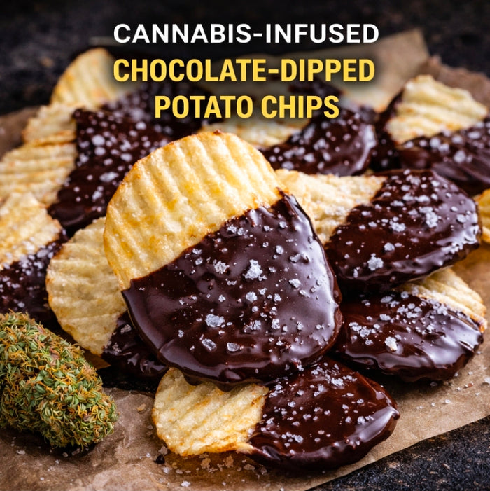 Cannabis-Infused Chocolate-Dipped Potato Chips