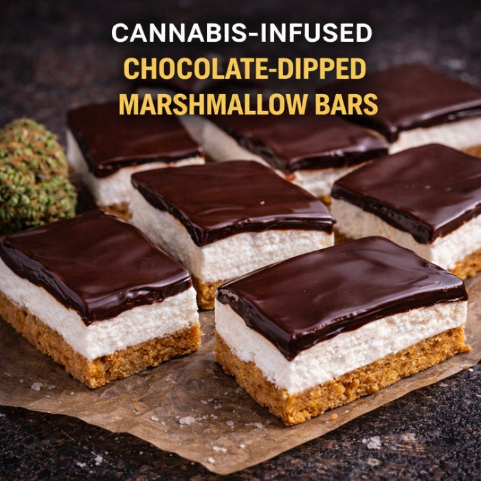 Cannabis-Infused Chocolate-Dipped Marshmallow Bars
