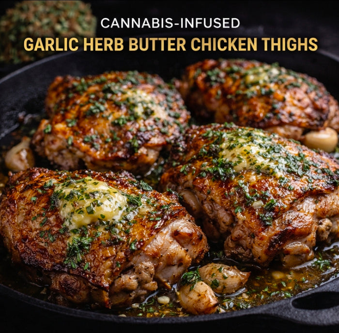 Cannabis-Infused Garlic Herb Butter Chicken Thighs