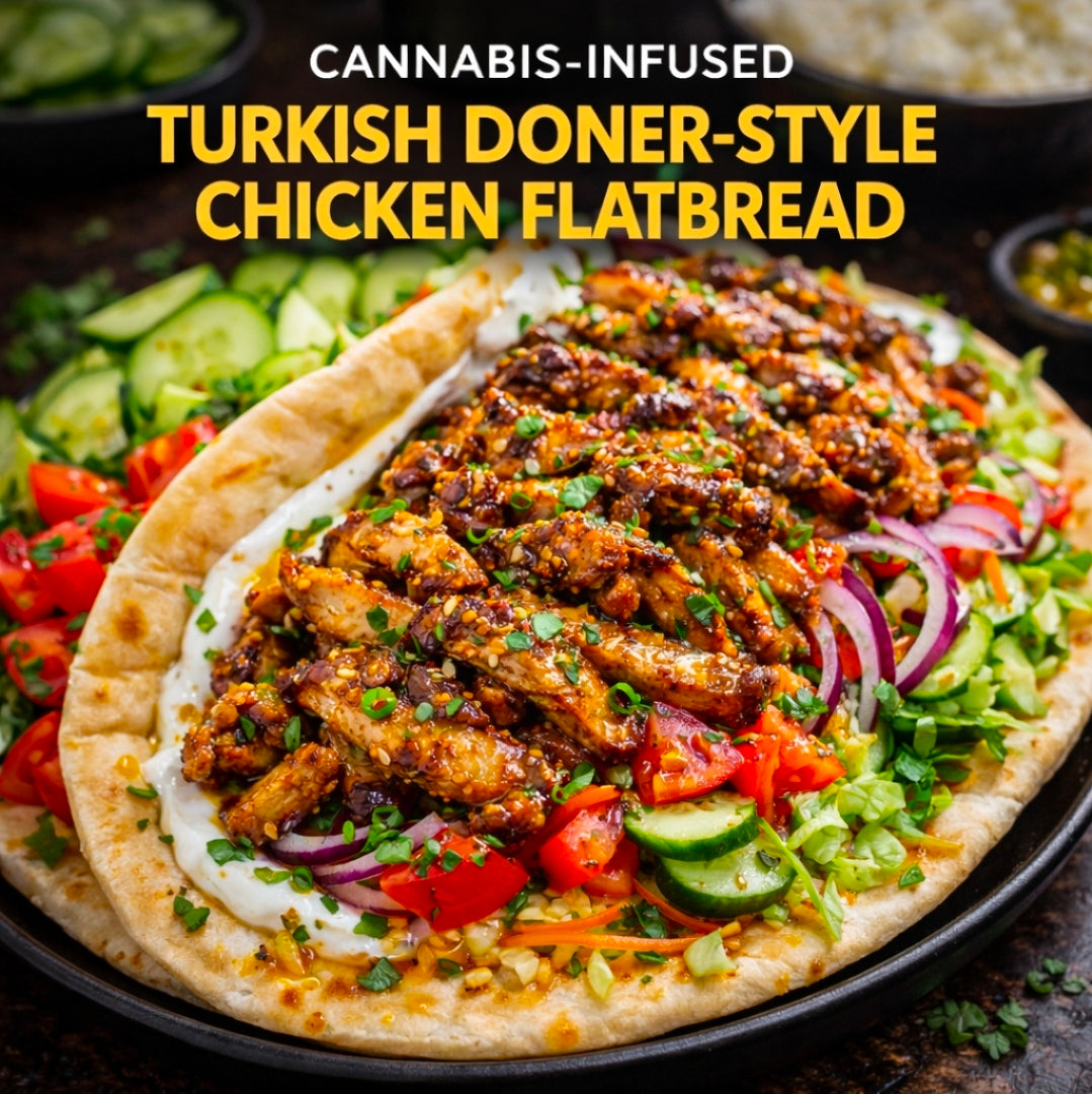 Cannabis-Infused Turkish Doner-Style Chicken Flatbrea