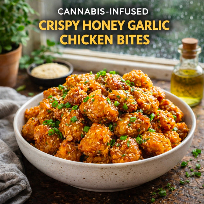 Cannabis-Infused Crispy Honey Garlic Chicken Bites