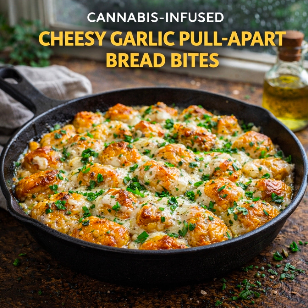 Cannabis-Infused Cheesy Garlic Pull-Apart Bread Bites