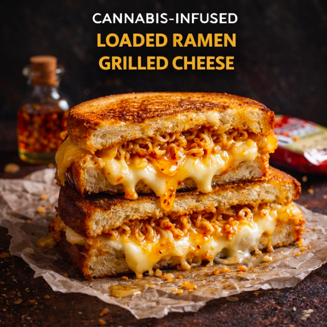 Cannabis-Infused Loaded Ramen Grilled Cheese