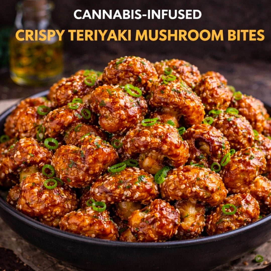 CANNABIS-INFUSED CRISPY TERIYAKI MUSHROOM BITES