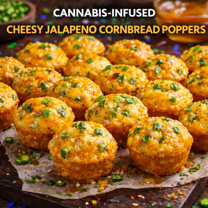 CANNABIS-INFUSED CHEESY JALAPEÑO CORNBREAD POPPERS