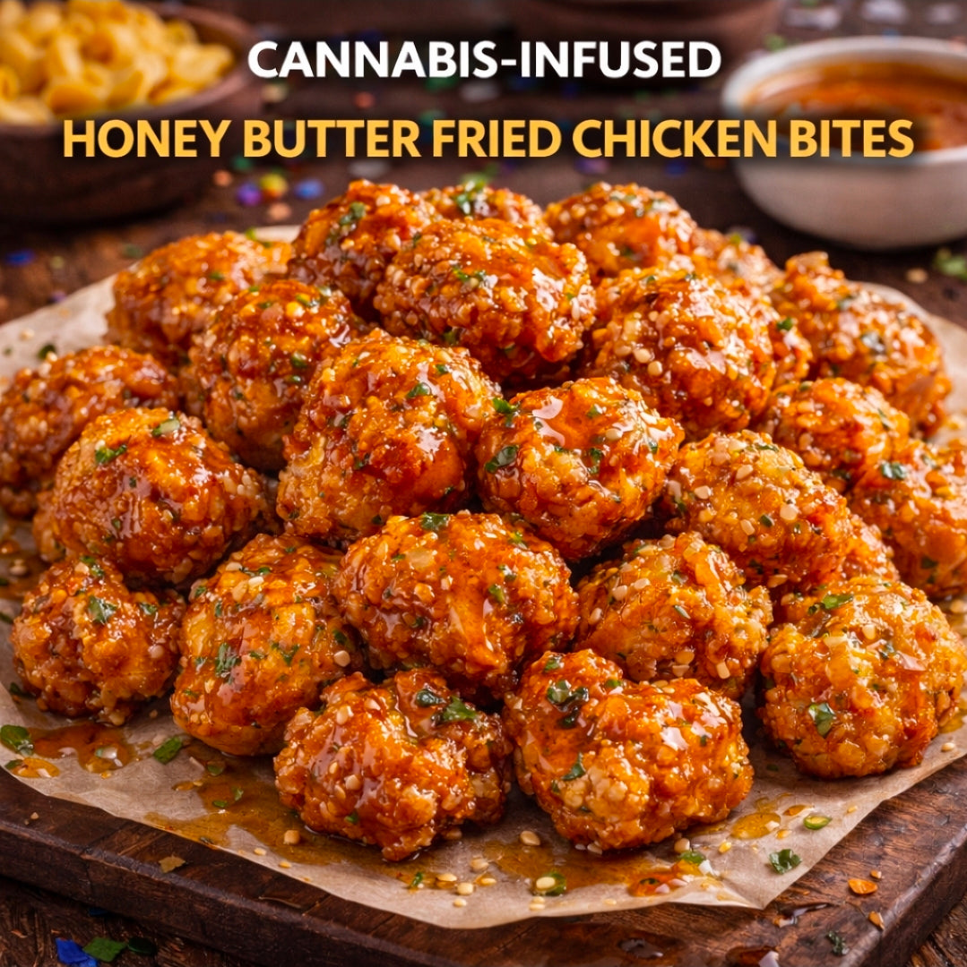 CANNABIS-INFUSED HONEY BUTTER FRIED CHICKEN BITES