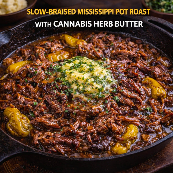 Slow-Braised Mississippi Pot Roast with Cannabis Herb Butter