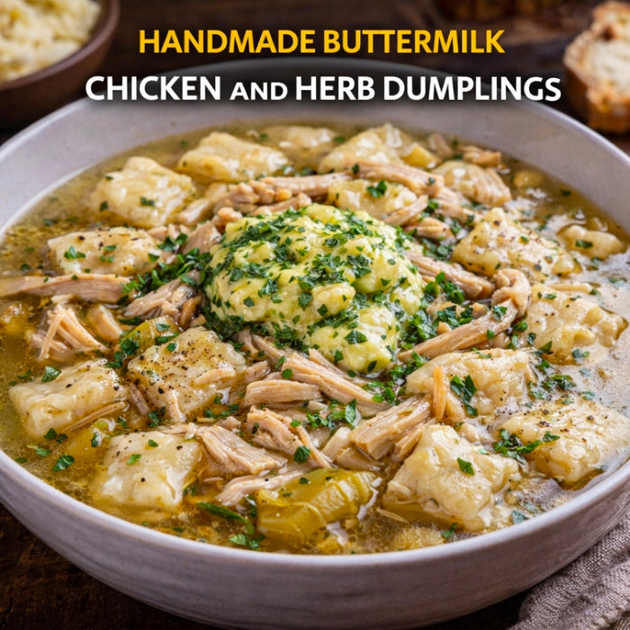 Handmade Buttermilk Chicken and Herb Dumplings