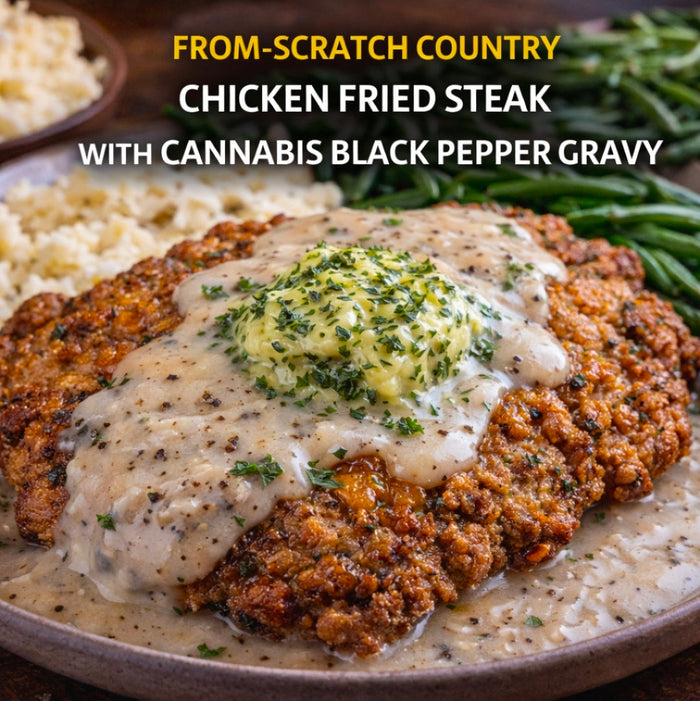 From-Scratch Country Chicken Fried Steak with Cannabis Black Pepper Gravy