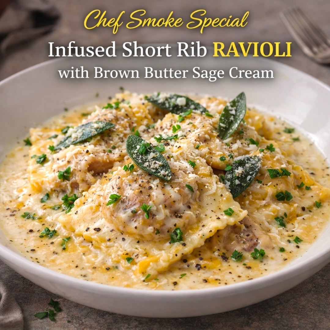 Chef Smoke Special: Infused Short Rib Ravioli with Brown Butter Sage Cream
