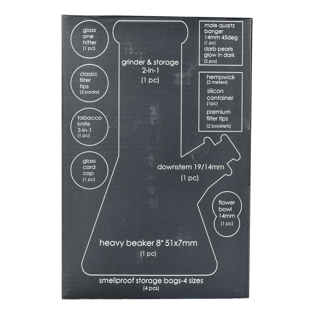 Smoke Box Water Pipe + Full Smoking Kit — 7.75” | 14mm