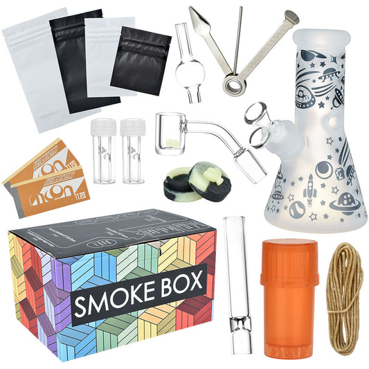 Smoke Box Water Pipe + Full Smoking Kit — 7.75” | 14mm